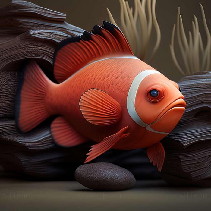 3D model Amphiprion frenatus fish (STL)